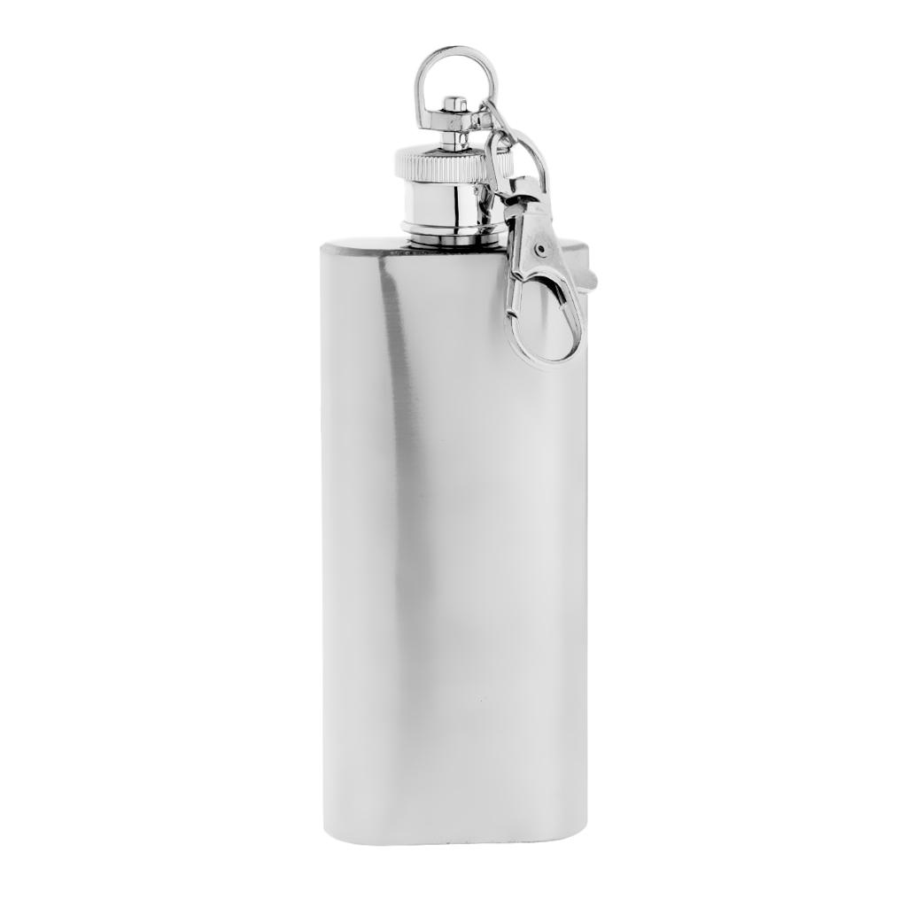 Mini Pocket Hip Flask Key Keychain Stainless Steel Liquor Barware 28ml