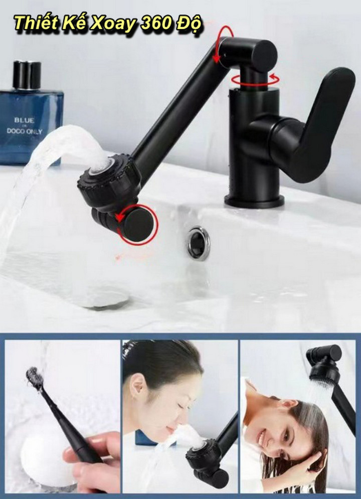 Vòi Chậu Rửa Đa Năng Nóng Lạnh Basin Mixer ( Tặng 2 Ống Dẫn ) - Home and Garden