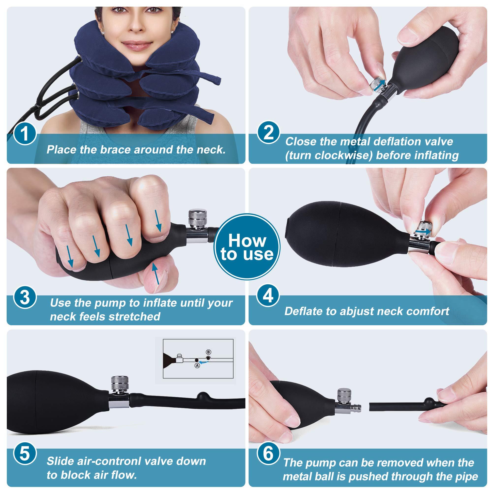 Thiết bị kéo cổ tử cung và Dụng cụ mở rộng cổ bơm hơi có thể điều chỉnh để hỗ trợ cổ, kéo cổ và giảm đau cổ tử cung