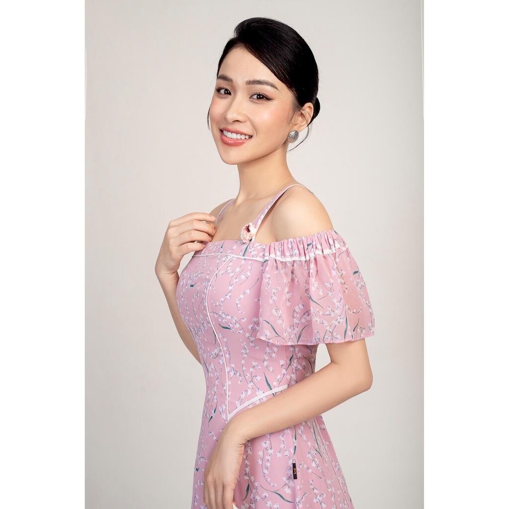 Đầm dáng xuông, trễ vai MMOutfit M-DA050221133