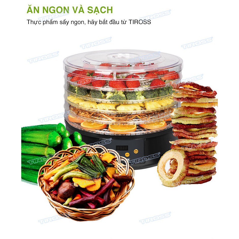 Máy Sấy Thực Phẩm - Làm Sữa Chua Tiross TS9682 - Hàng chính hãng