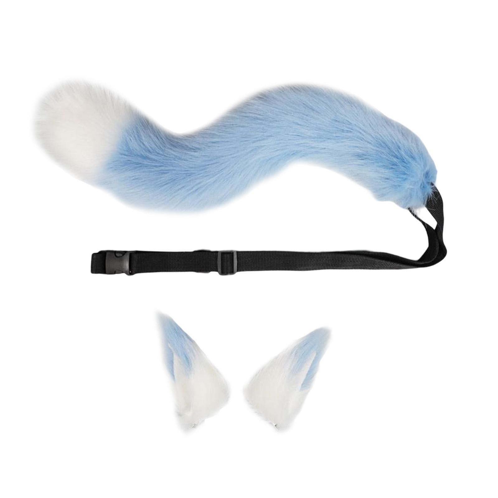 2Pcs Faux Wolf Ears Tail Cosplay Set for Party Decor