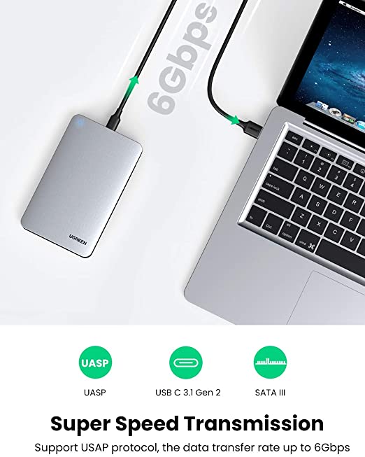 Hộp đựng ổ cứng 2.5 inch SSD HDD, chuẩn SATA hỗ trợ ổ cứng lên đến 6TB UGREEN US221 70498 - Hàng chính hãng