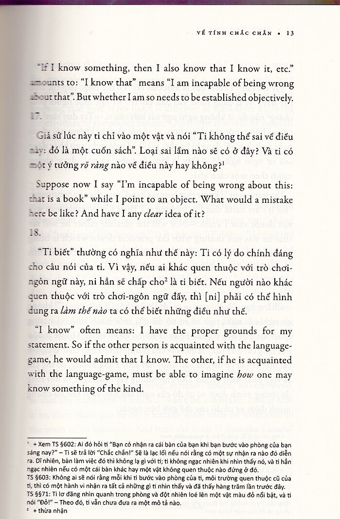 Về Tính Chắc Chắn - Ludwig Wittgenstein - Trần Đình Thắng dịch -