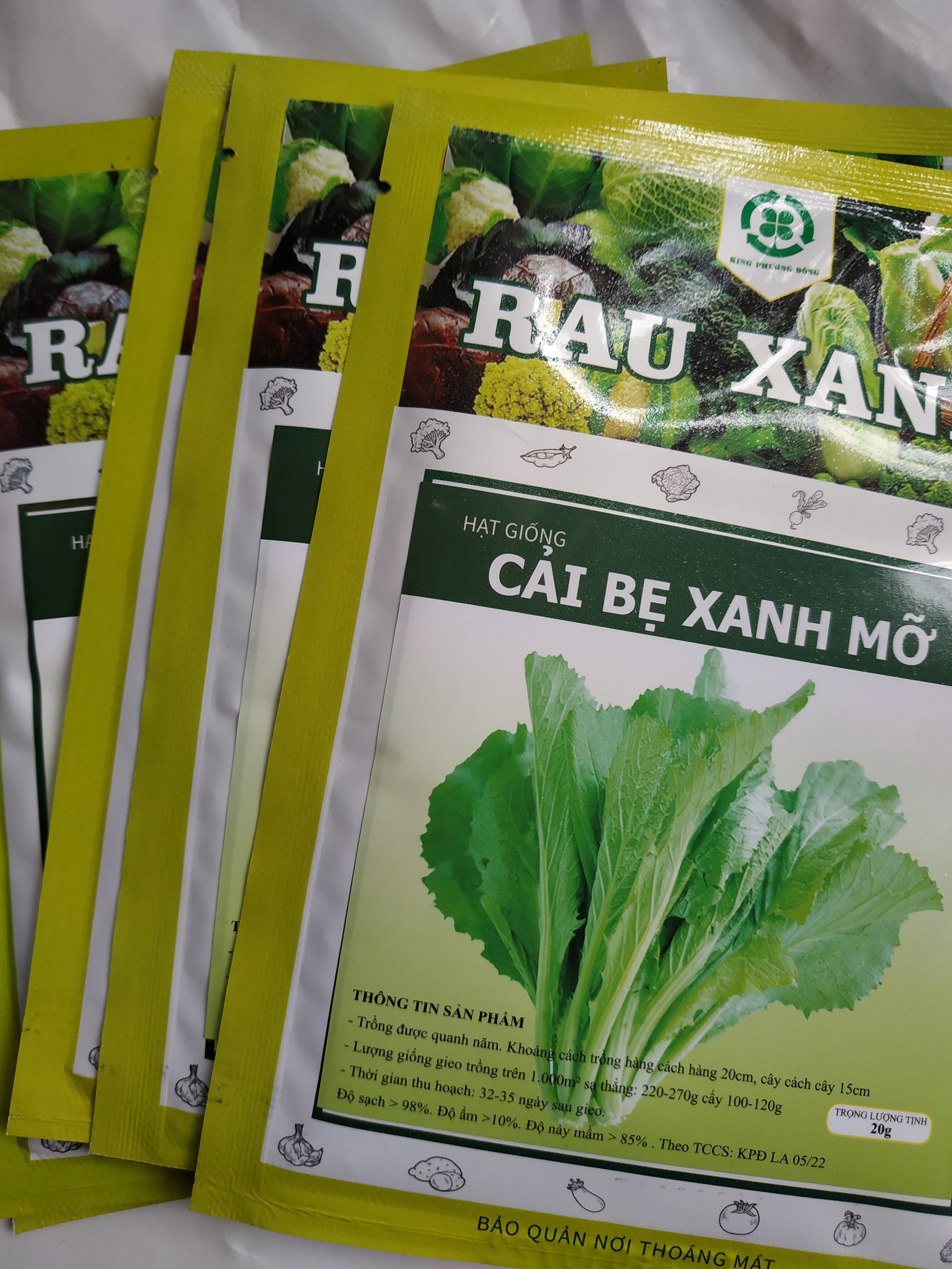 Combo 10 gói Hạt giống CẢI BẸ XANH MỠ - gói 20 gram