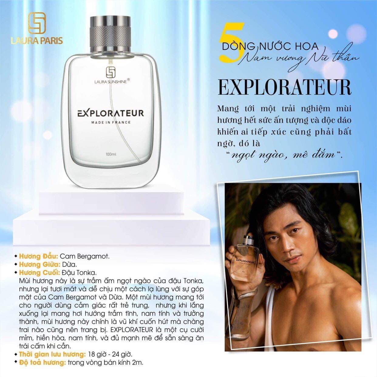 Nước Hoa Laura Sunshine - Nhật Kim Anh - No4 - 100ml - Explorateur