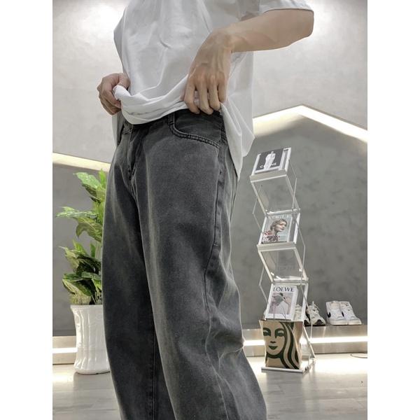 Quần jeans ống đứng jeans nam nữ 3 màu trơn