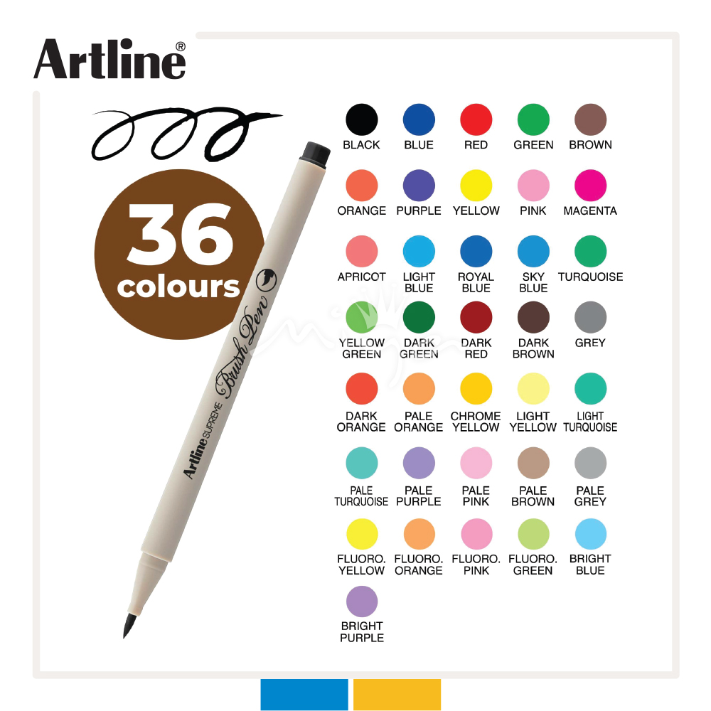 Bút lông đầu cọ viết calligraphy Artline Supreme Brush EPFS-F - Màu xanh dương sáng (Bright Blue)