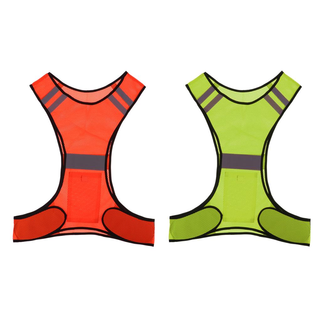 Reflective Running Vest High Visibility Sports Vest for Cycling  Yellow