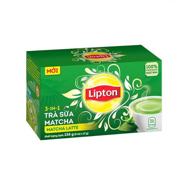 Hộp 8 Gói Trà Sữa Lipton - Vị Matcha 17g/gói