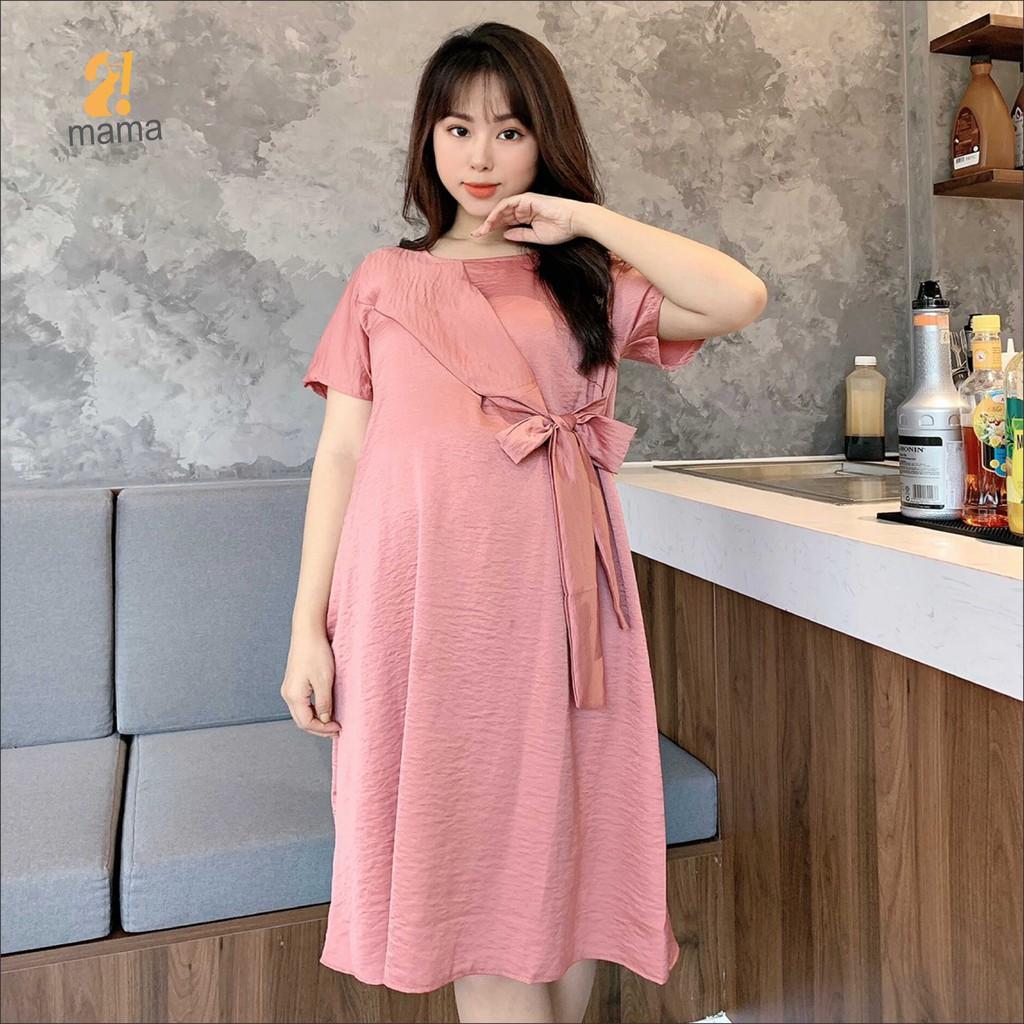 Đầm váy bầu dự tiệc 2MAMA thời trang thiết kế cao cấp dáng suông V20
