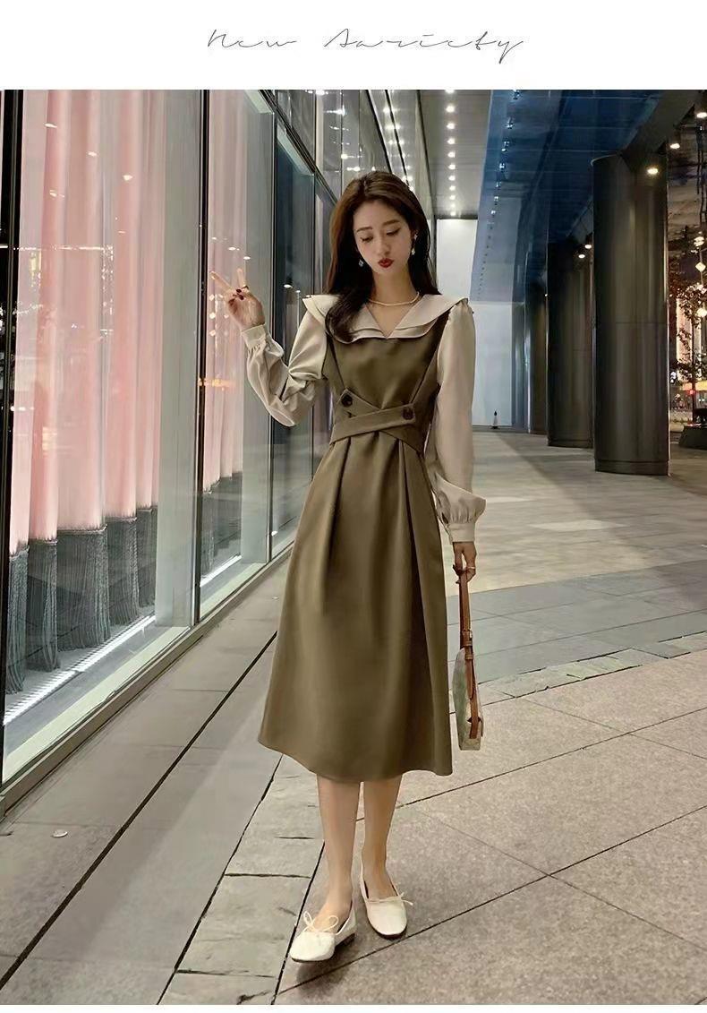 Đầm Suông Chữ A Dài Quá Gối Phong Cách Pháp Tiểu Thư Cổ Áo Cách Điệu Sica3