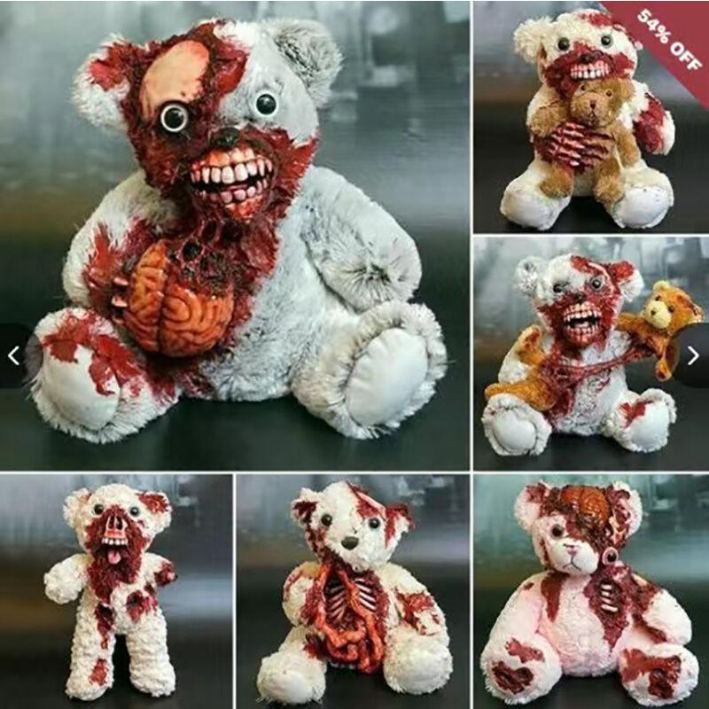 Đồ trang trí Halloween, đồ trang trí bằng nhựa gấu Teddy đáng sợ