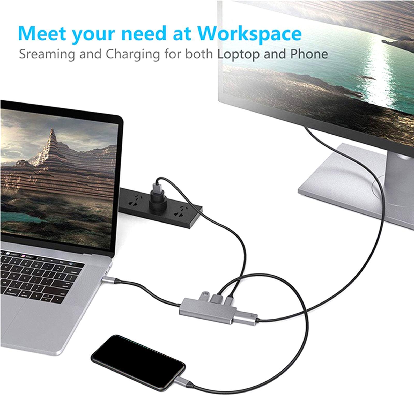 USB Hub USB Port Expander Adapter Portable USB 3.0 2.0 with 4K