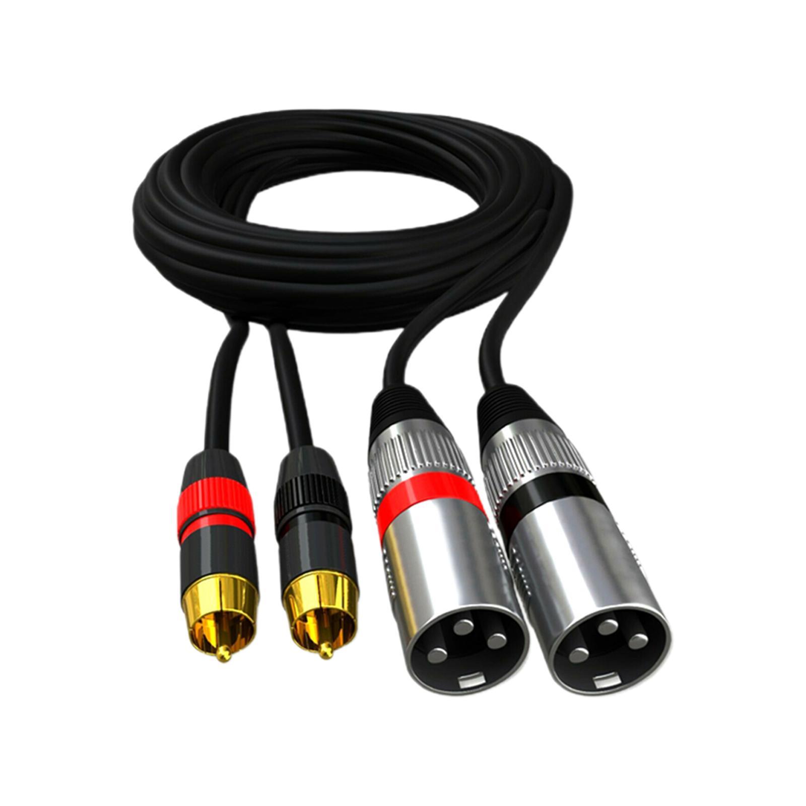 Dual RCA Male to Dual XLR Male Cable Splitter for Studio Monitor Amplifier 1m