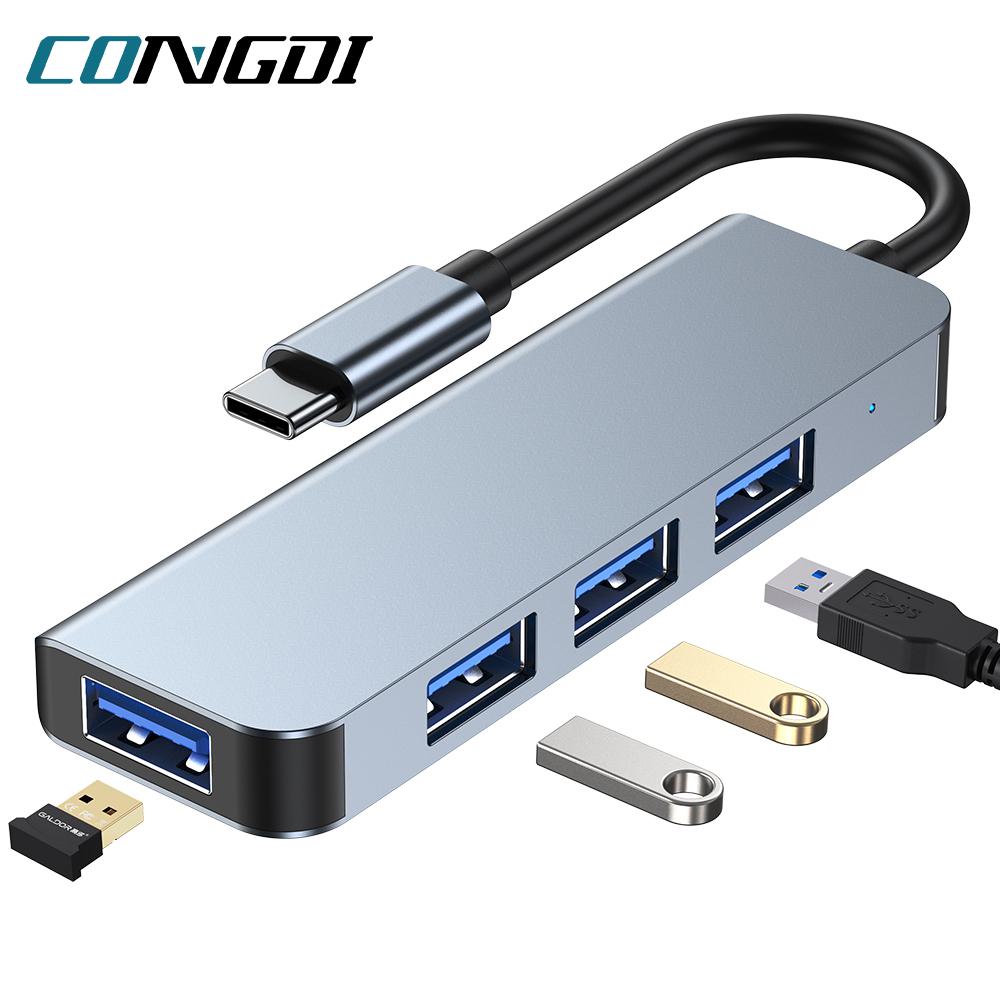 4 Trong 1 HUB USB Loại C Sang USB 3.0 2.0 HUB Adapter Đa Bộ Chia USB Mở Rộng Cho Matebook huawei Xiaomi Laptop Phụ Kiện