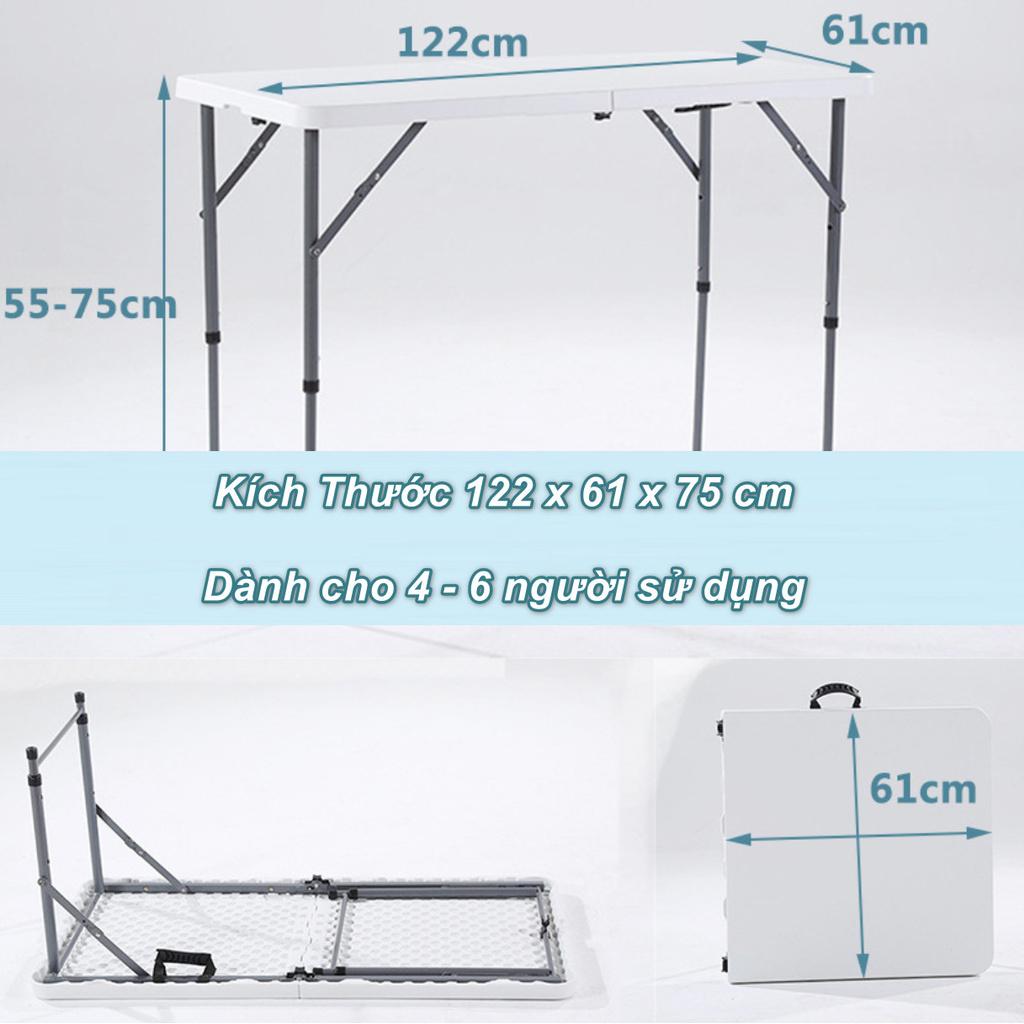 Bàn gấp gọn và dễ dàng xách đi du lịch Ngoài Trời cao cấp dài 122cm