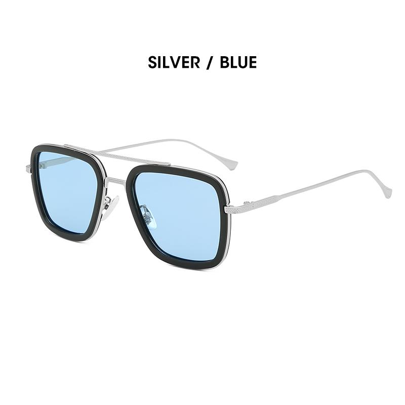 LM 2021 Phong Cách Khoa Học Viễn Tưởng Tony Stark Kính Mát Nam Nữ Vuông Phân Cực Polarized Kính Chống Nắng Vintage Gradient Lens UV400 Gafas De Sol
