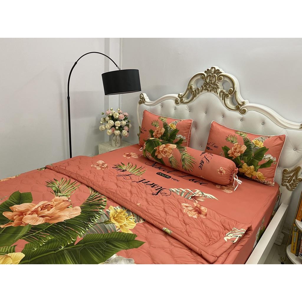 Bộ Drap mền gối thun Ý 5D Cao Cấp , mát lạnh, thấm hút tốt// có mền lẻ