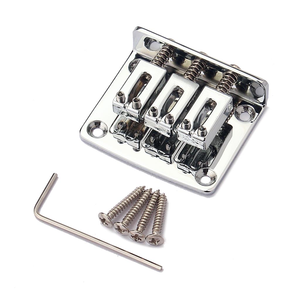 Adjustable 3 String Guitar Bridge Tailpiece Metal for Cigar Box Guitar DIY Set