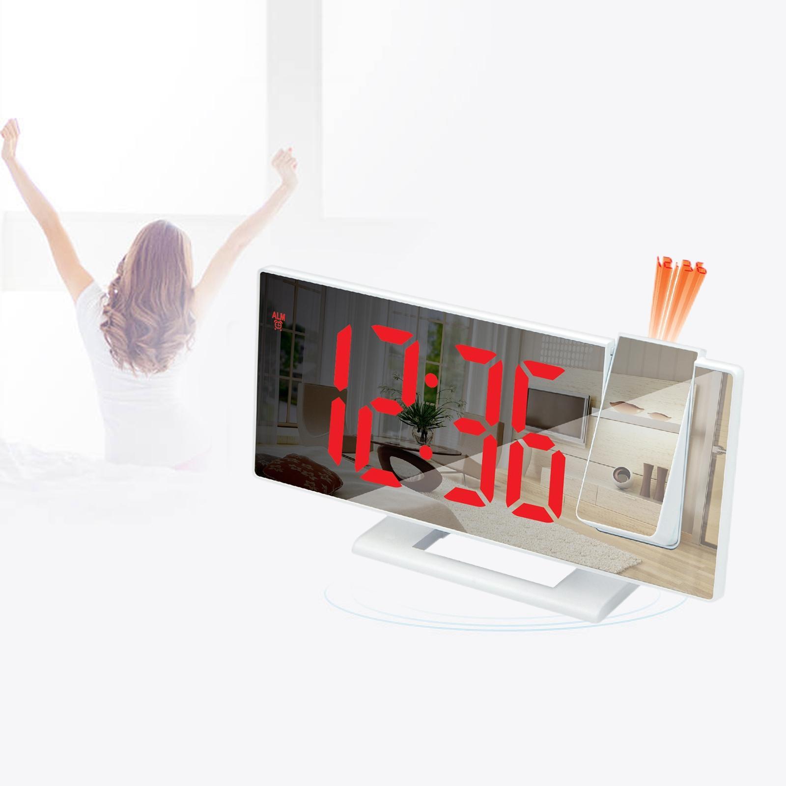 Clock Mirror Surface Red Fonts Children Home