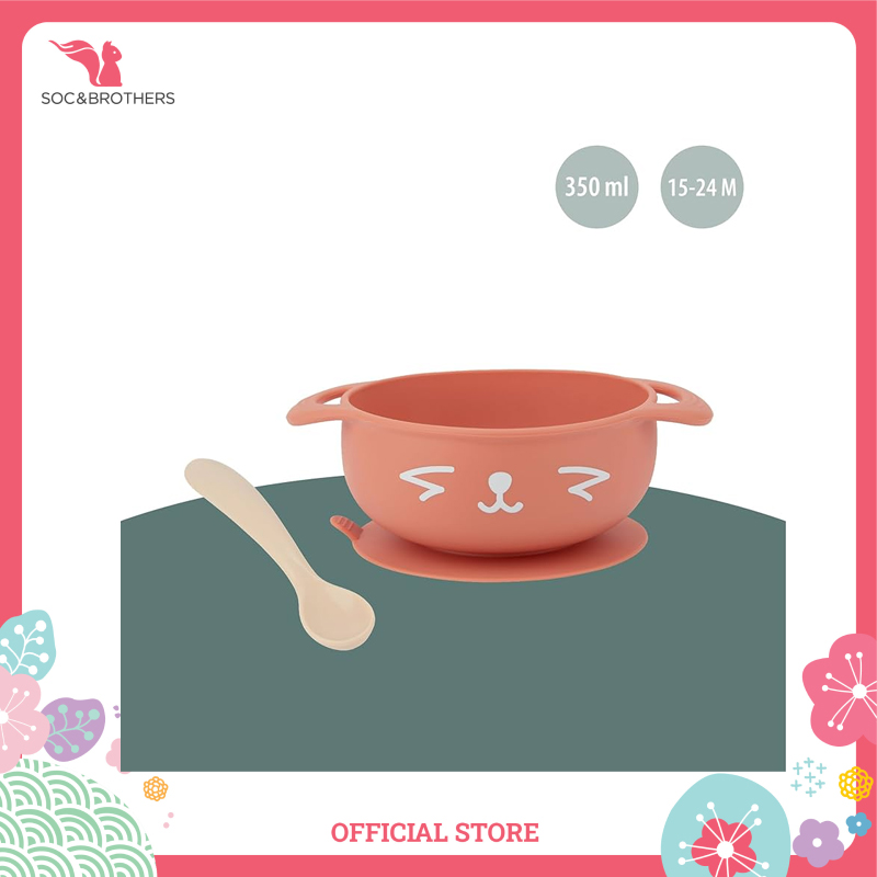 Set bát &amp; thìa ăn dặm cho bé Tast'isy Kit BABYMOOV màu hồng