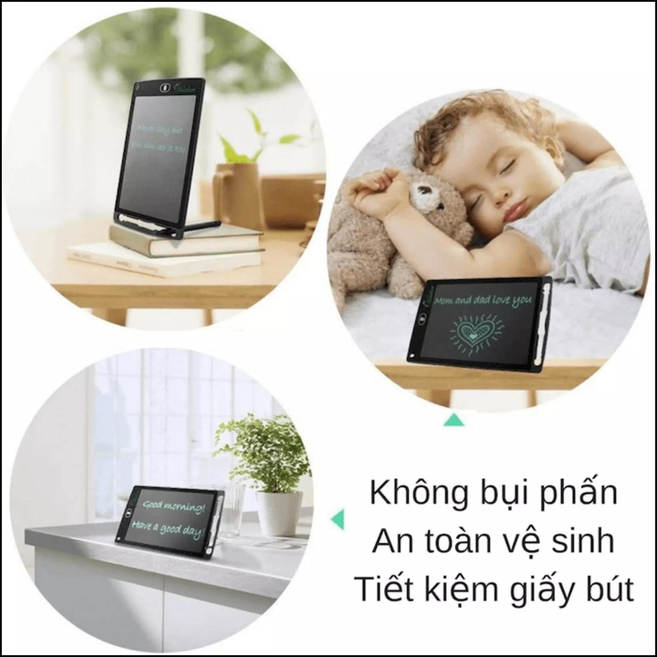 Bảng Vẽ Thông Minh Tự Xóa LCD 8,5 inch Cho Bé, Bảng Viết Cảm Ứng Điện Tử Cao Cấp miDcotor