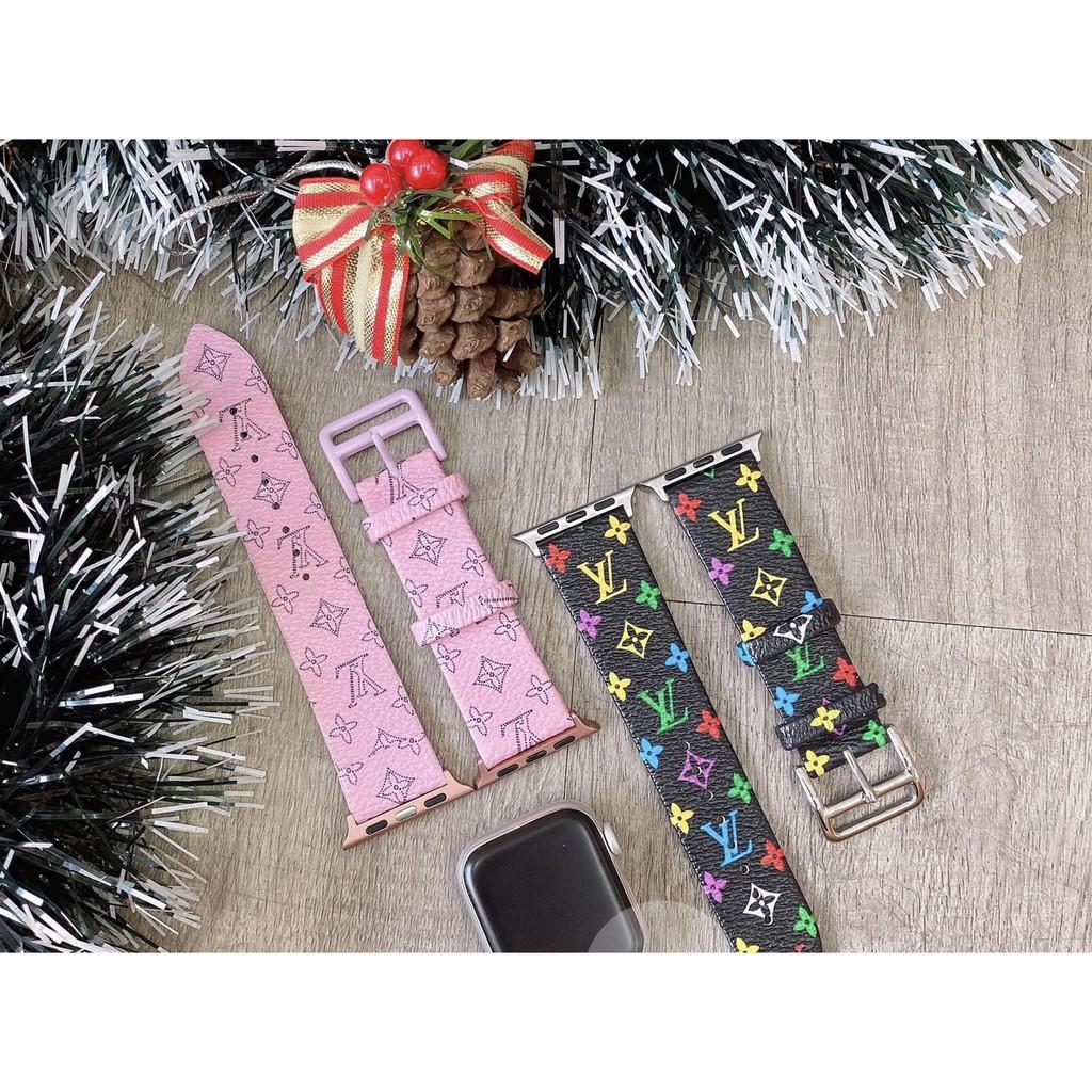 Dây da họa tiết cực kỳ sang chảnh dành cho apple watch series 1/2/3/4/5/6/se