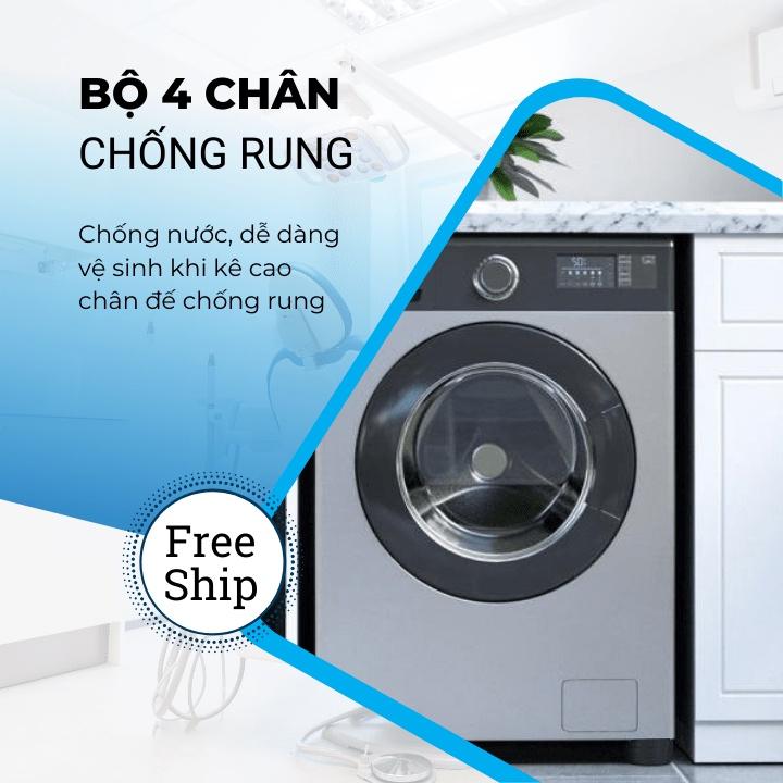 Bộ 4 Chân Kê Chống Rung Máy Giặt 3T Chất Liệu Cao Su Cao Cấp - Chống Rung, Chống Ồn Máy Giặt - Hàng Chính hãng dododios