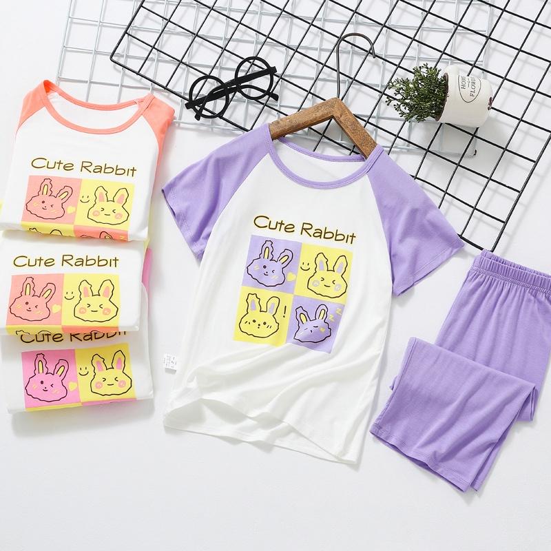 Đồ bộ bé gái Set quần áo cho bé gái mặc nhà thời trang trẻ em size đại 55kg CUTE RABIT