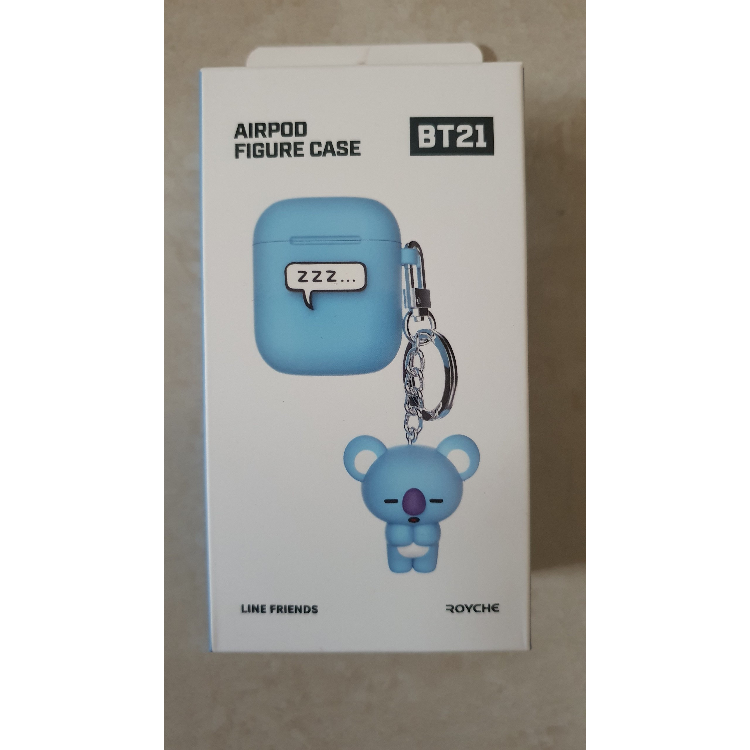 HỘP AIRPODS FIGURE CASE  CÓ KEYRING BT21 LINE AND FRIEND -HÀNG CHÍNH HÃNG