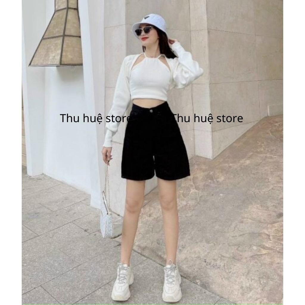 Quần Ngố Ống Rộng Lưng Cao Cực Hách Dáng Thời Trang Cho Nữ