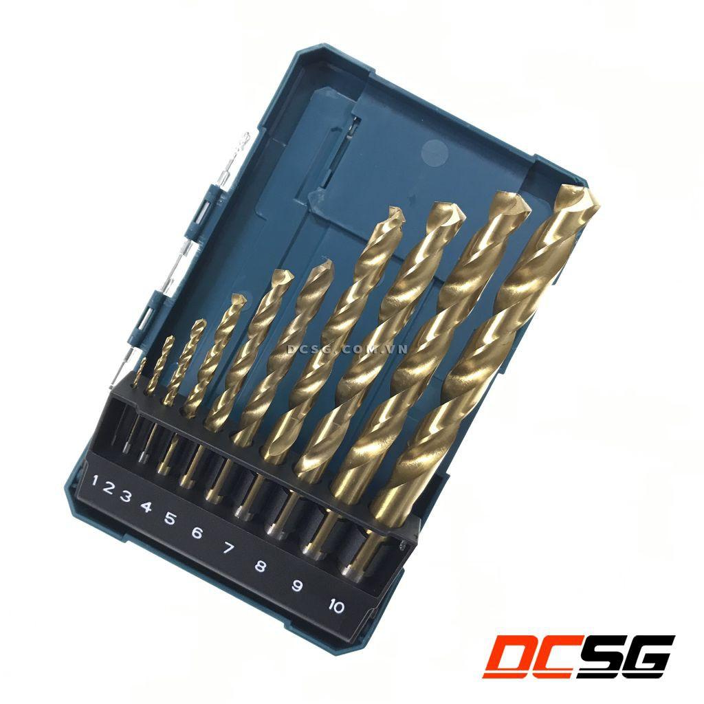 Bộ 10 mũi khoan kim loại HSS-TiN Makita D-72849