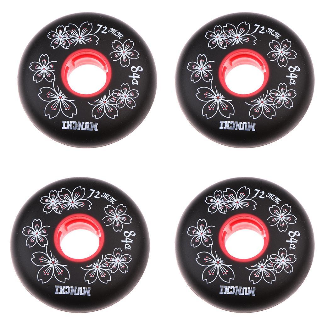 8 pieces Alloy Skate Bearing Spacers 8mm + 4pcs Inline Roller Hockey Fitness Skate Wheel 72 mm