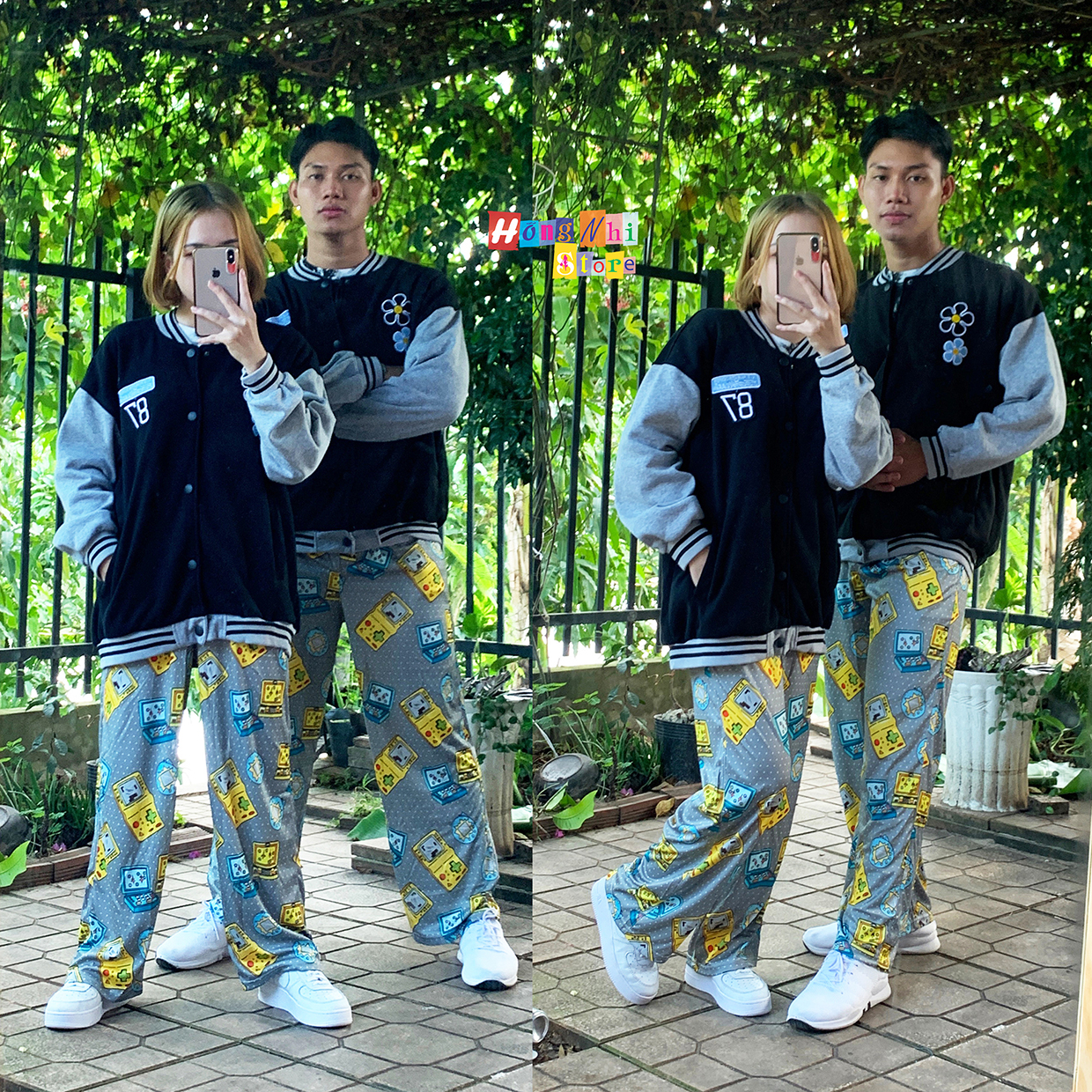 Quần Hoạt Hình Dài Máy Chơi Game Ống Rộng Cartoon Pant V2 Oversize Ulzzang Unisex - MM - M