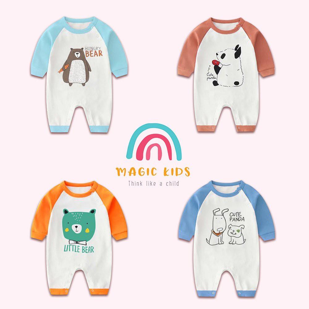 Bộ body dài tay chất liệu cotton họa tiết đáng yêu cho bé BL20011