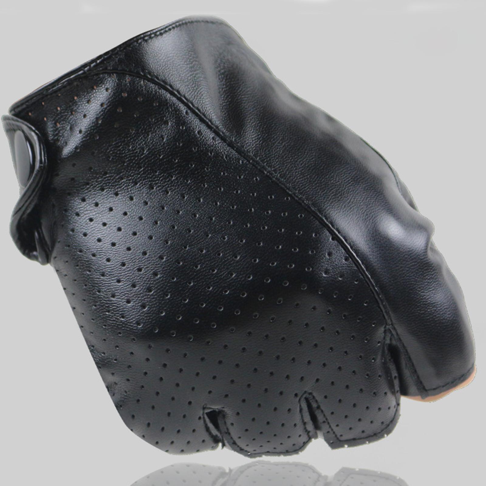 Wear Resistant Half Finger Gloves Lightweight PU Leather Gloves for Driving