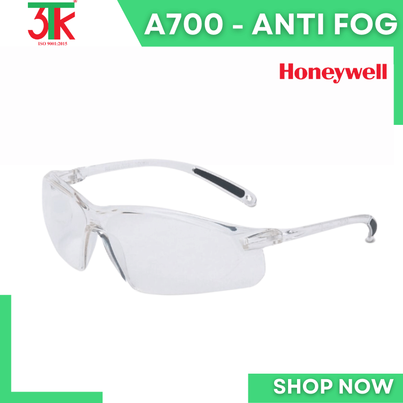 Kính Honeywell A700  Anti Fog màu trắng chống bụi, chống tia UV, chống lóa, chống trầy xước