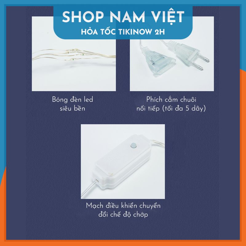 Dây Led Rèm Quả Cầu Tuyết Trang Trí Giáng Sinh, Noel - Chính Hãng NAVIVU