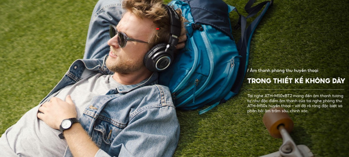 Tai Nghe Bluetooth Choàng Đầu Kiểm Âm Over Ear Audio Technica ATH-M50xBT2 – Hàng Chính Hãng