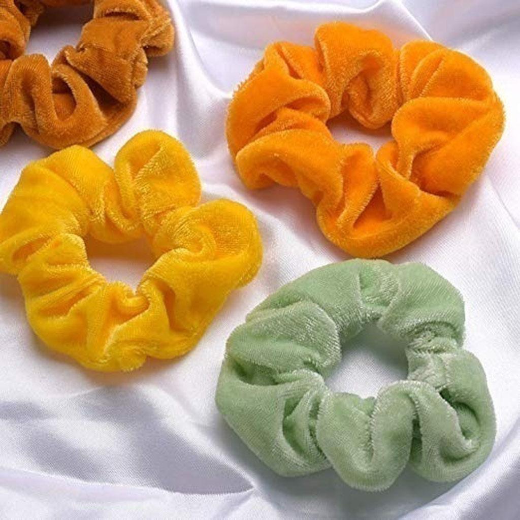 50 Cái Lông Nhung Scrunchies Thun Tóc Mềm Bobble Dây Buộc Tóc