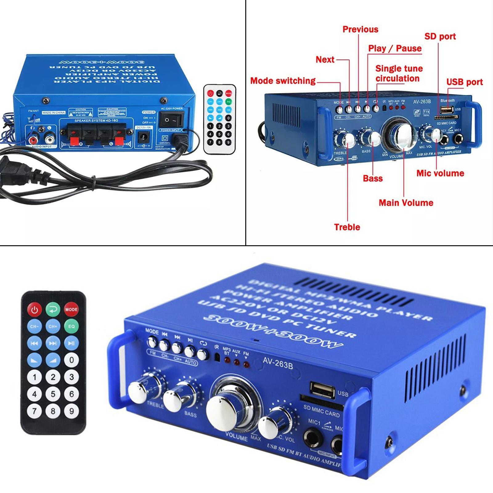 Mini Bluetooth 5.0 Audio Power Home Stereo Amp Card FM