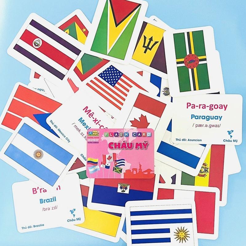 Bộ thẻ học Flashcard cờ các nước