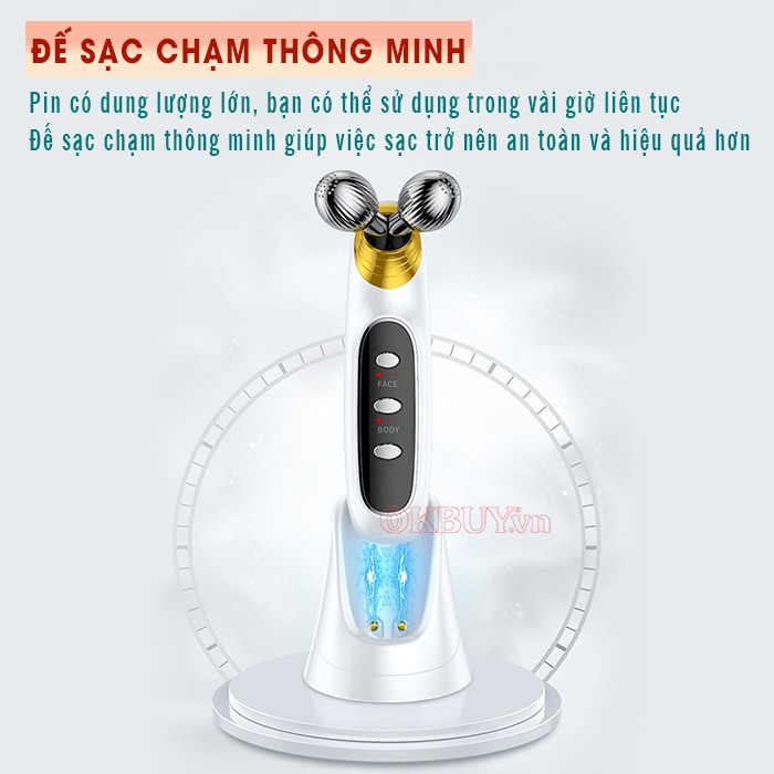 Máy massage mặt nâng cơ 2 đầu pin sạc nhanh Nikio NK-125