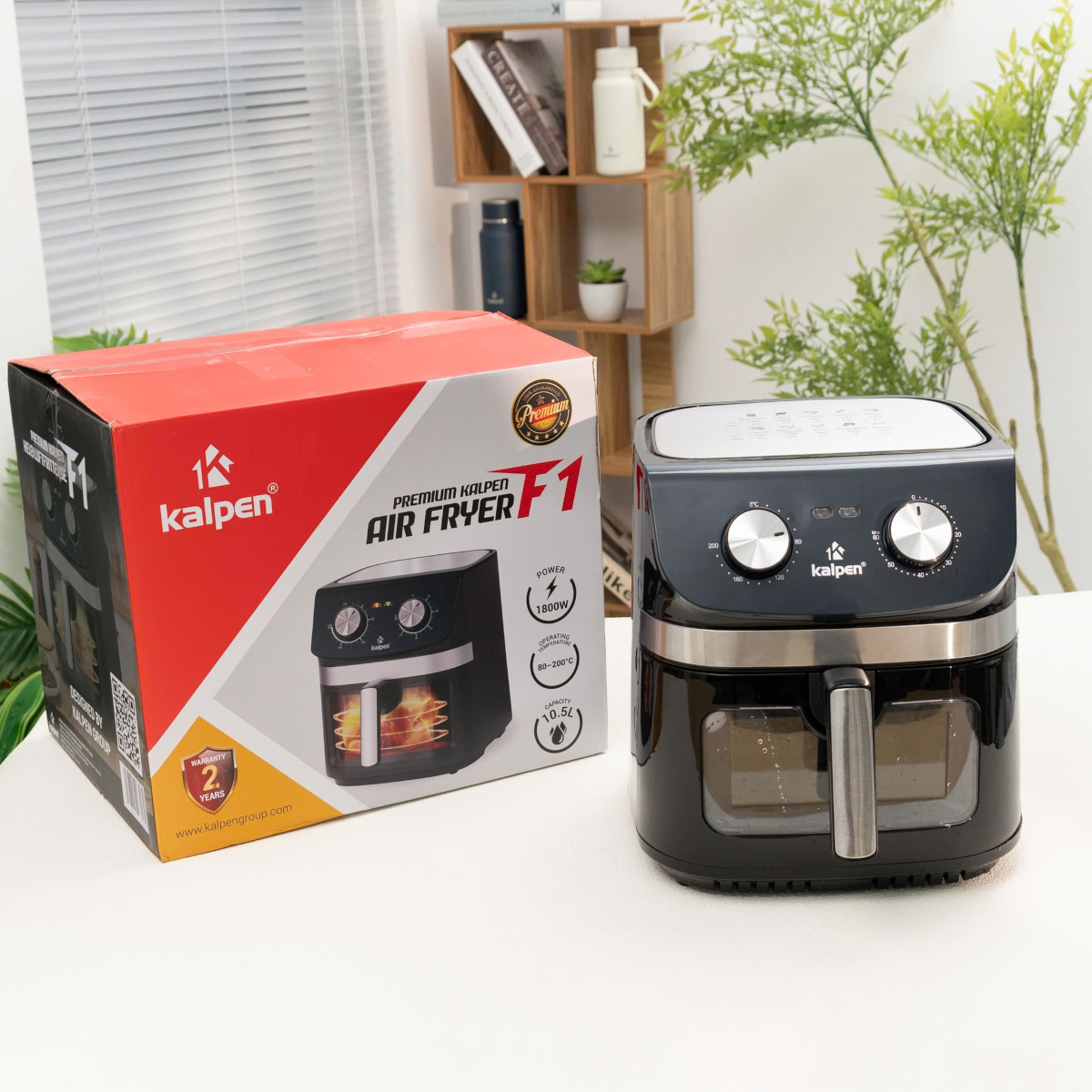 Nồi chiên không dầu cao cấp Kalpen F1 dung tích 10.5L, công suất 1800W, hàng chính hãng