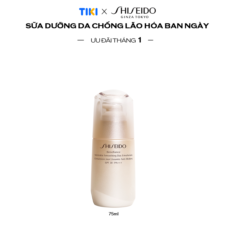 Sữa dưỡng da chống lão hóa ban ngày Shiseido Benefiance Wrinkle Smoothing Day Emulsion SPF 30 PA+++ 75ml