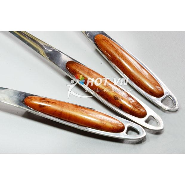 Môi múc canh cán ốp nâu 7cm 100% inox 304