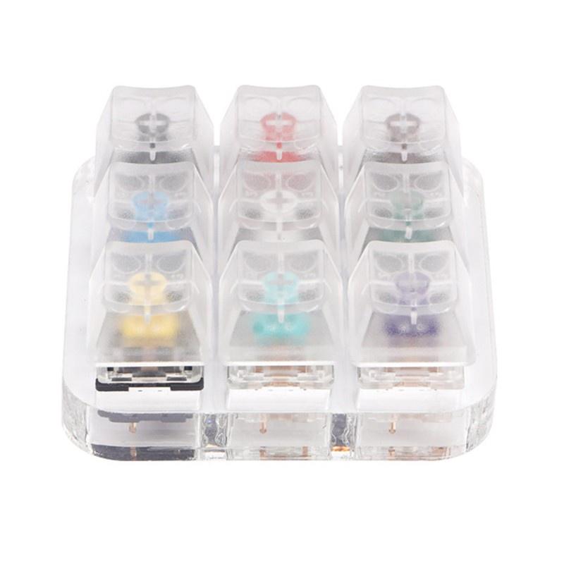 HSV 9 Key Caps Translucent Keycaps Testing Tool Gateron MX Switches Keyboard Tester Kit G Shaft Clear Keycaps Sampler PCB Mechanical Keyboard
