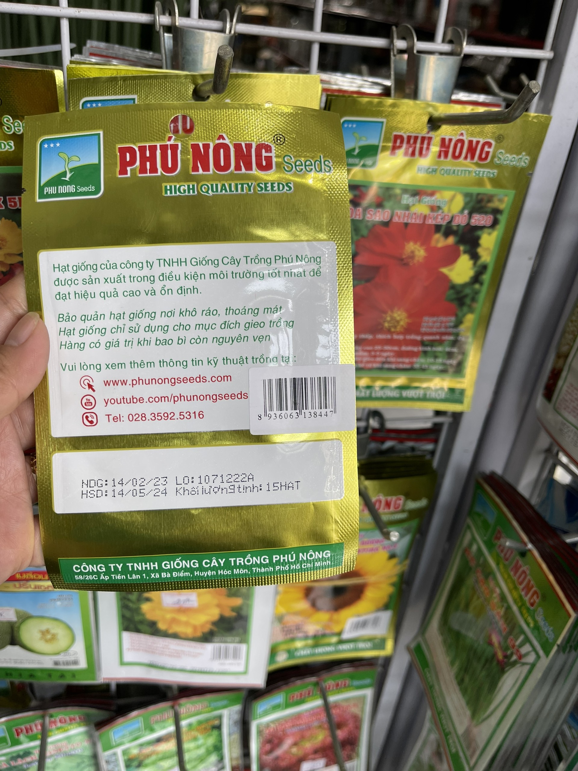 Hạt hoa sao nhái kép đỏ 520 của Phú Nông gói 15hạt