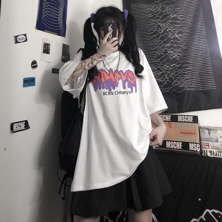 Áo thun tay lỡ form rộng in nổi BCRN CHMPV , áo phông nam nữ form rộng Unisex phong cách ulzzang hàn quốc JASHOP